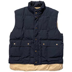 Vintage Outpost Blue & Tan Thick Puffer Vest